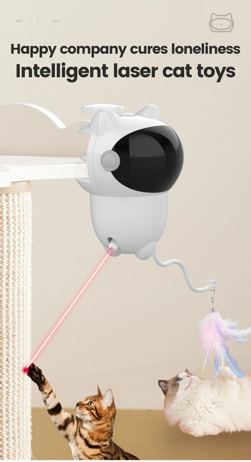 Pet Cat Toy Interactive  Rechargeable Infrared Smart Automatic  Interactive Cat Toy Multiple Angles