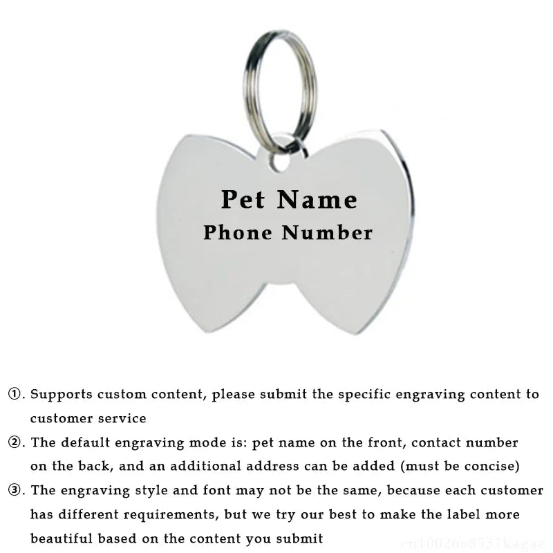 Personalized Dog Nameplate Cat Name ID Tags Customized Pet Nametag Free Engraving Tag Stainless Steel Anti-lost Puppy Identifier