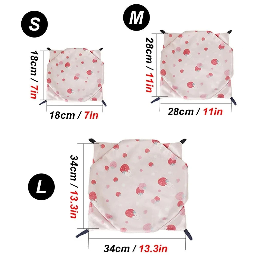 Summer Cooling Pet Hammock Breathable Waterproof Hamster Hanging Beds Easy To Clean Comfortable Squirrel Sleeping Bag