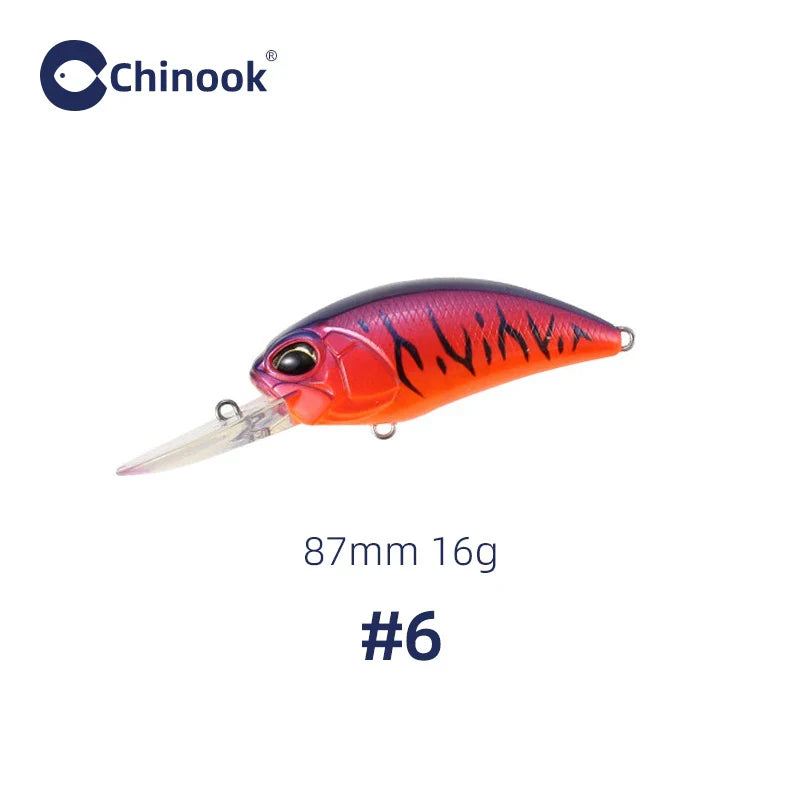 CHINOOK  Lure crankbaits Fishing Lure 87MM 16G Depth 2-3m hooks fish wobbler tackle Crankbait artificial hard bait swimbait