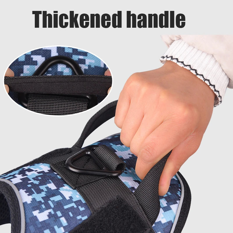 Dog Harness NO PULL Reflective Breathable Adjustable Pet Harness For Dog Vest Pasted Outdoor Walking Dog Collar Strap