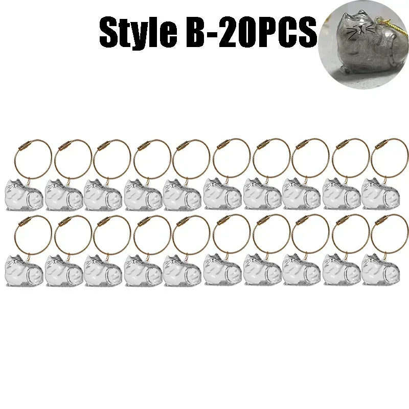 1-40PCS Pet Hair Organiser Memorial Keyring Transparent Cat Hair Organiser Souvenir for Pet Lovers Pet Memorials
