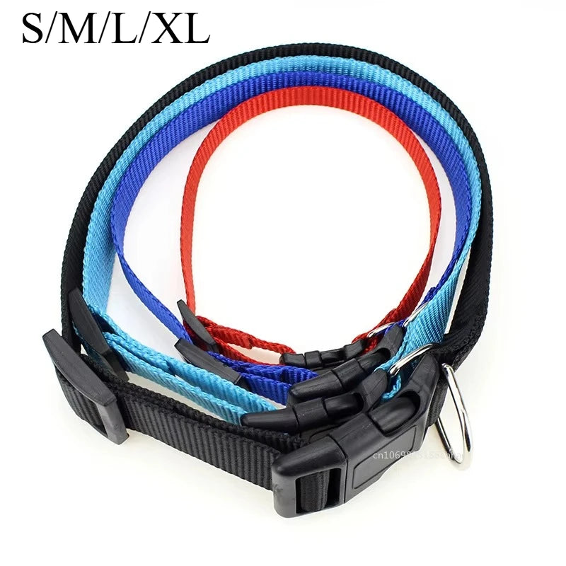 Solid Color Nylon Pet Dog Collar Adjustable Soft Puppy Cat Stuff Collar Necklace Pet Supplies S-XL Perros Accesorios