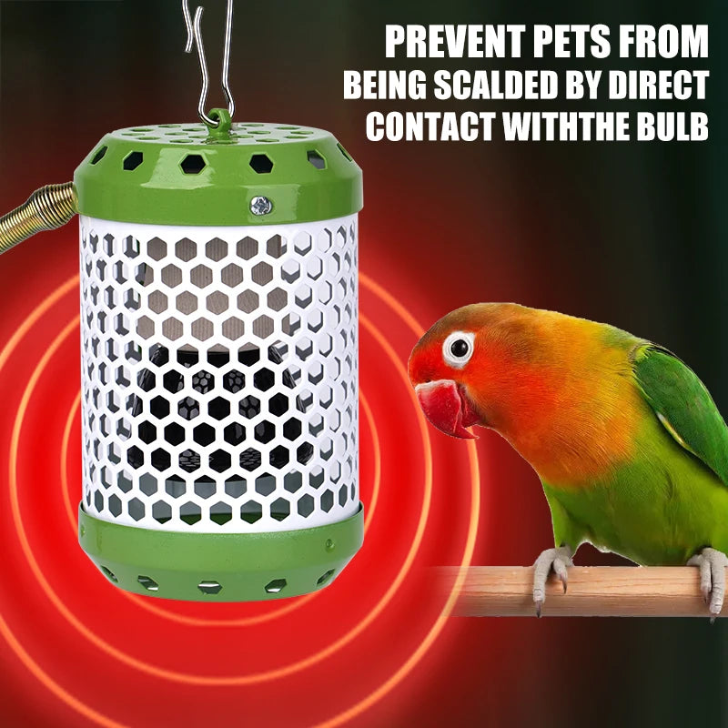 Pet Reptile Heat Lamp Ceramic Heater Bulb Lamp Shade Cover for Bird and Amphibian Pet Brooder Cage With Protective Case