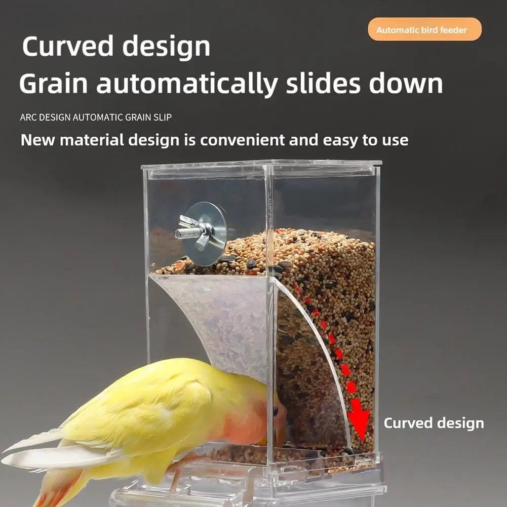 No Mess Bird Feeders Automatic Parrot Feeder Drinker Acrylic Seed Food Container Cage Accessories For Small And Medium Para I5F4