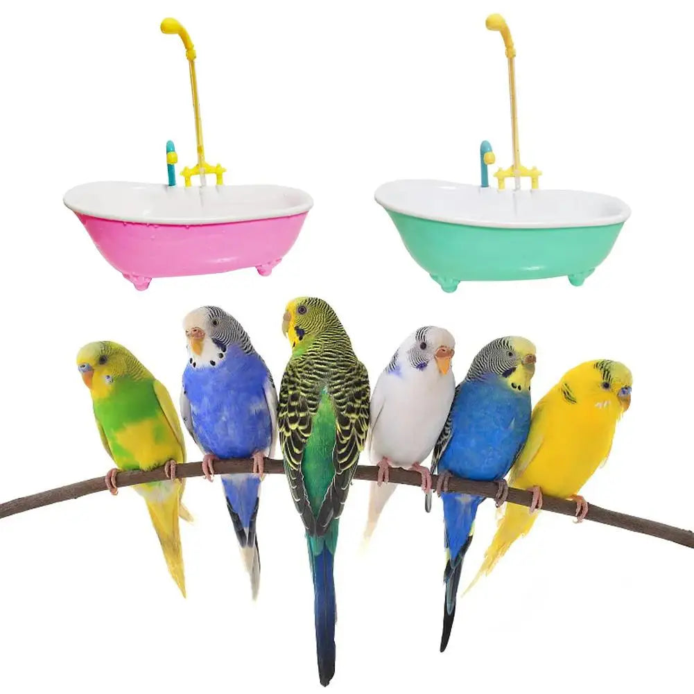 Automatic Parrot Bathtub Intelligent Bath Bird Shower Bathtub Cute Supplies Plastic Parrots Bath Toy Household Accessory