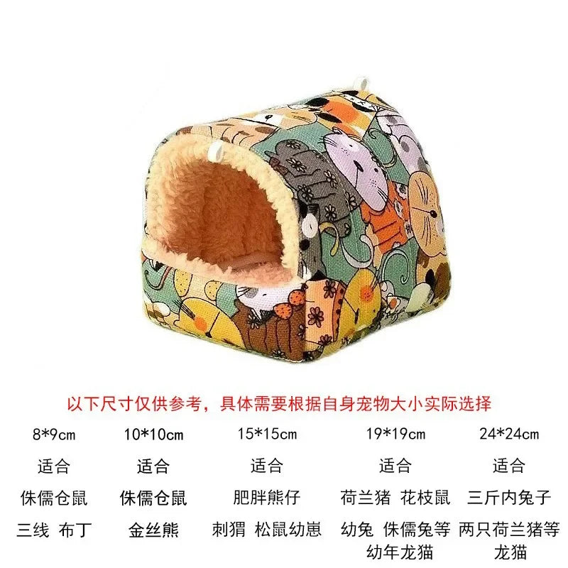 Hamster House Cozy Small Hideouts Warm Hamster Nest Guinea Pig House for Comfortable Rabbit Chinchilla Hedgehog Ferret for Good