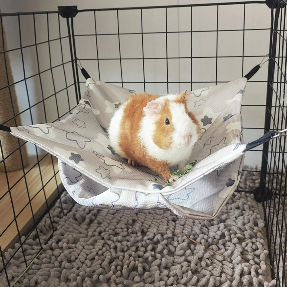 Summer Cooling Pet Hammock Breathable Waterproof Hamster Hanging Beds Easy To Clean Comfortable Squirrel Sleeping Bag