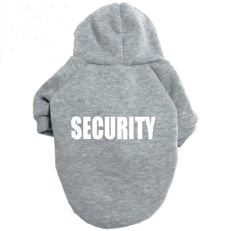 Security Dog Clothes Small Large Dogs Hoodie Coat Chihuahua Dog Sweatshirt French Bulldog Warm Puppy Clothes For Dog XS-9XL