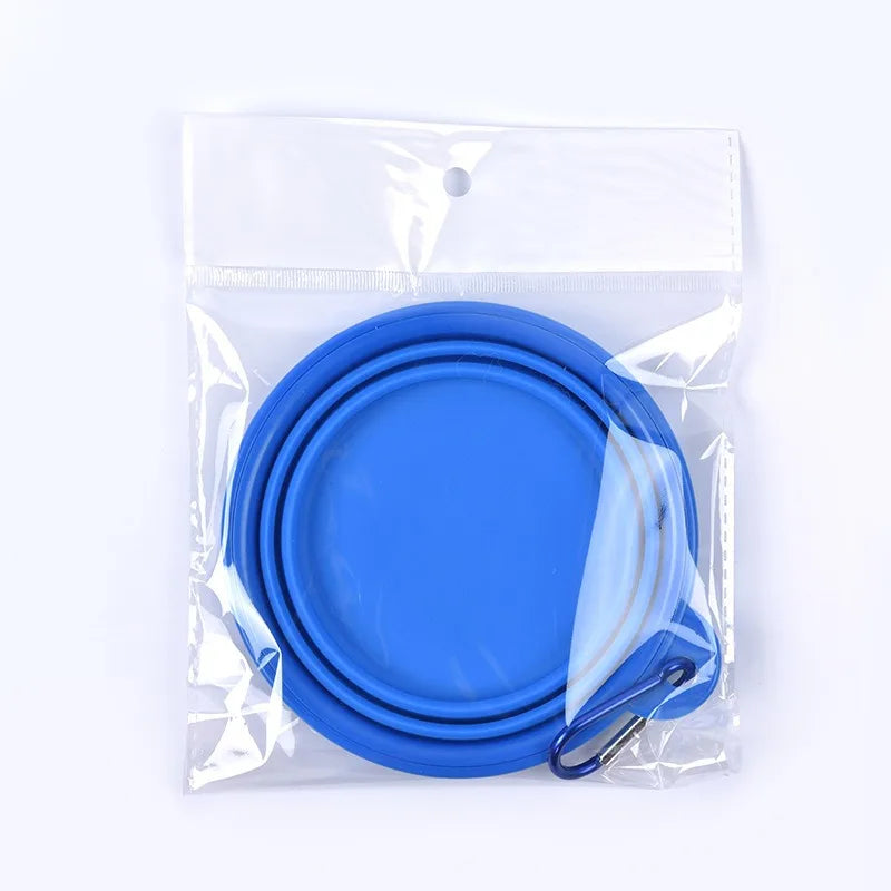 Dog Folding Bowl Portable Dog Travel Pet Food Water Bowl for Outdoor Walking Silicone Cat Dog Food Water Bowl Lip GS03