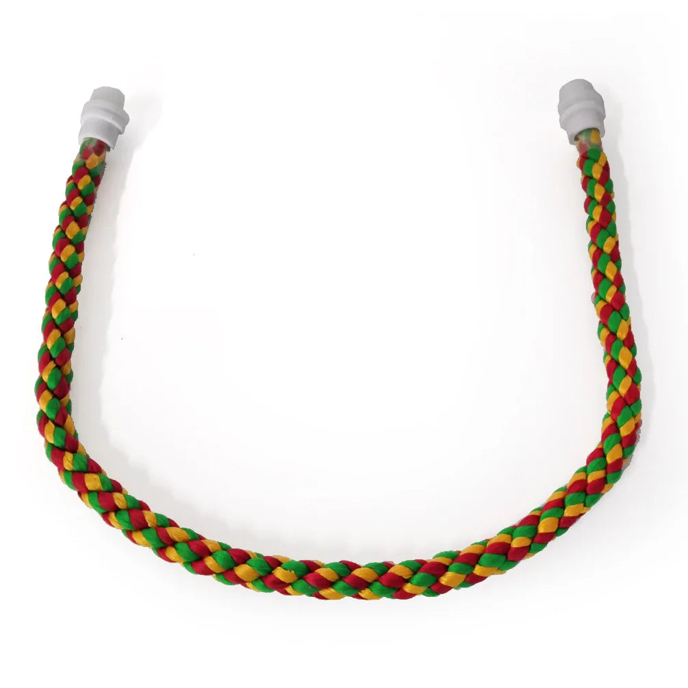 105/80/55/30cm Colorful Parrot Rope Hanging Braided Budgie Bird Cage Cockatiel Toy Pet Stand Accessories Ladder Swing Supplies