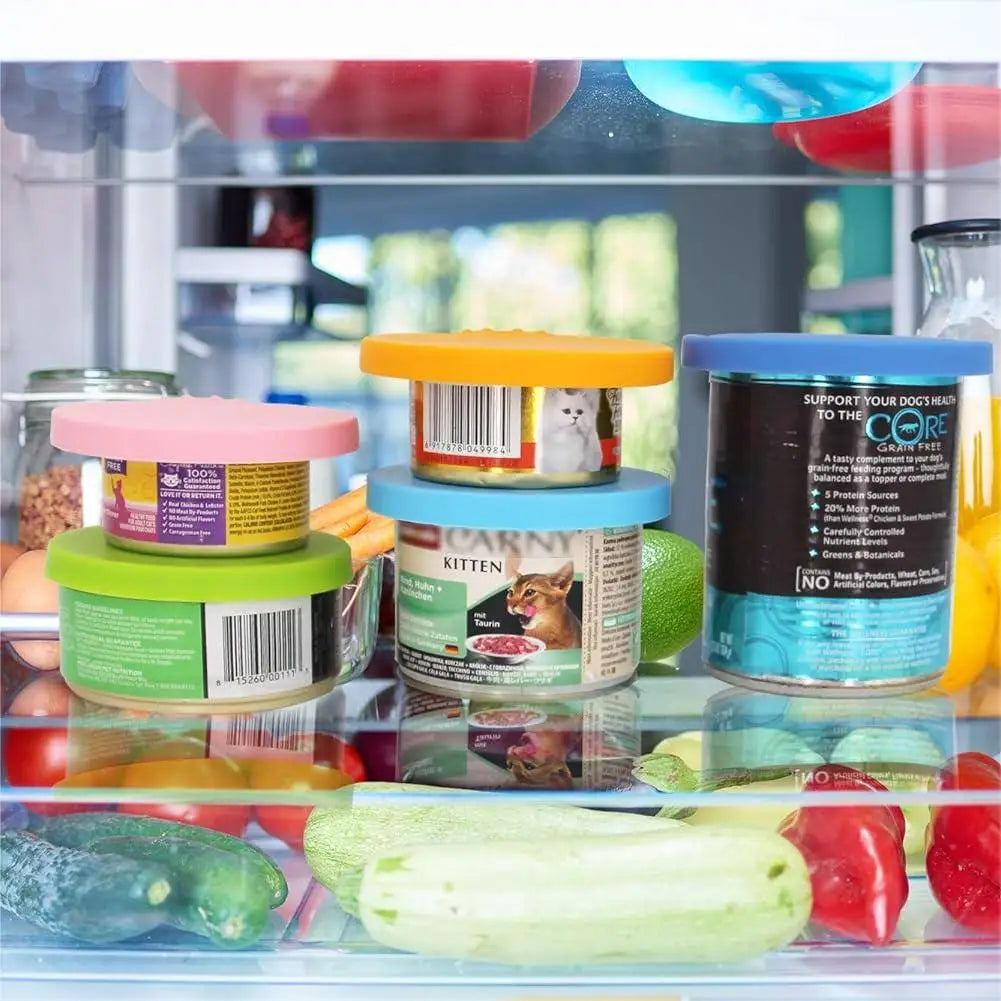 3 Pcs Pet Food Storage And Preservation Lid 3-in-1 Silicone Jar Lid Safe And Non-toxic Suitable For Cat And Dog Food Can Sealing