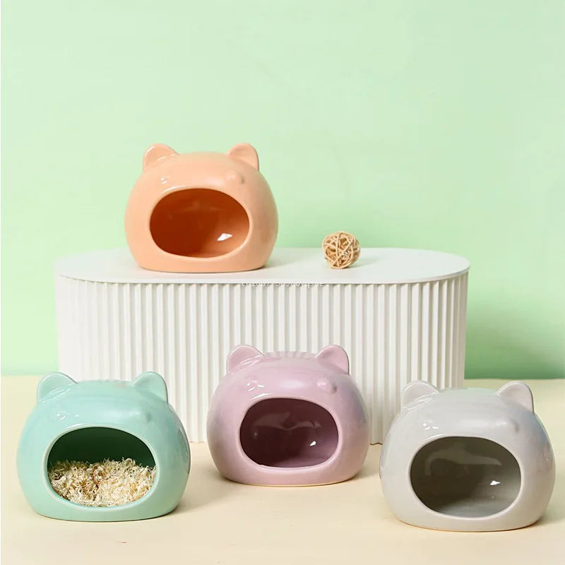 New 1PC Summer Cooling Hamster Ceramic House Sleeping Bag Small Animal Nest Guinea Pig Breathable Rooms Hamster Accessories