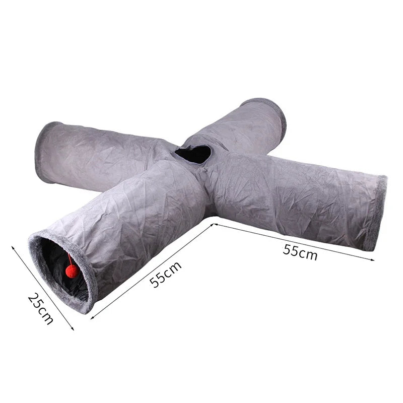 Collapsible Rainbow Cat Tunnel Pet Tube Play Toy Indoor Outdoor Kitty Puppy Toys for Puzzle Exercising Hiding Training Cat Toys