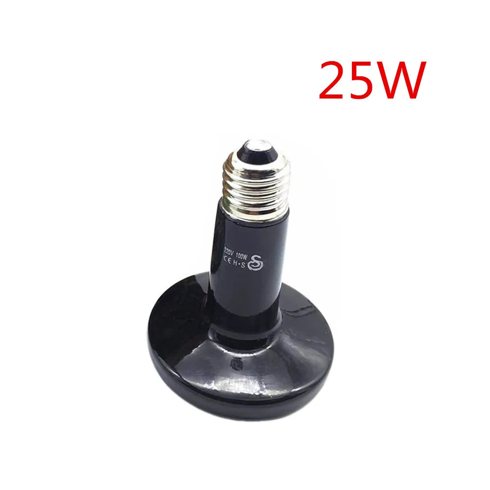 Ceramic Emitter Heat Lamp Bulb Pet Heating Light Bulb Infrared Black for Ceramic Heate Reptile Animals Heater Brooder Chocadeira