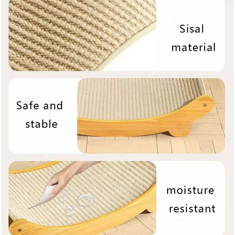 Cat Scratching Pads Multifuction Wooden Cats Sleeping Bed Detachable Wear-resistant Cat Scratch Board Kitten Grinding Cats Toys