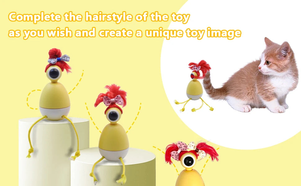 Rechargeable Automatic Laser Interactive Cat Toy with 360° Rotating Tumbler Kitten Toy, Touch Sensor and Silent Motor,