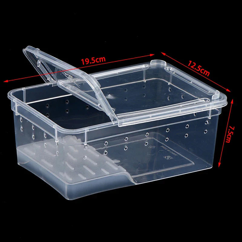 Reptile Snake Feeding Box Transparent Spider Habitat Cage Portable Turtle Container Breeding Box For Lizard Frog Scorpion Gecko