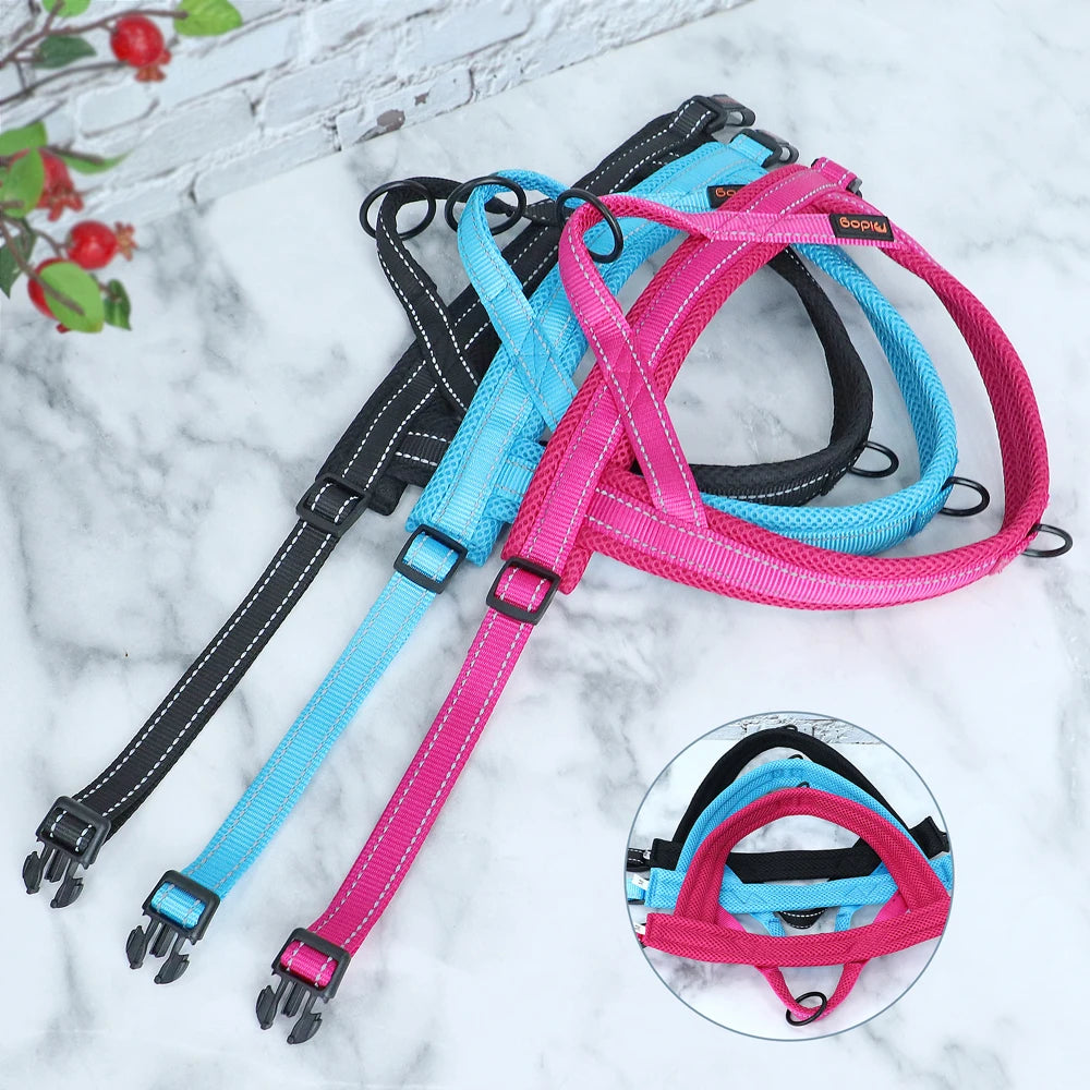 Mesh Nylon Dog Harness Reflective Pet Harness No Pull Dogs Vest With Quick Control Handle for Small Medium Large Dogs Pitbull