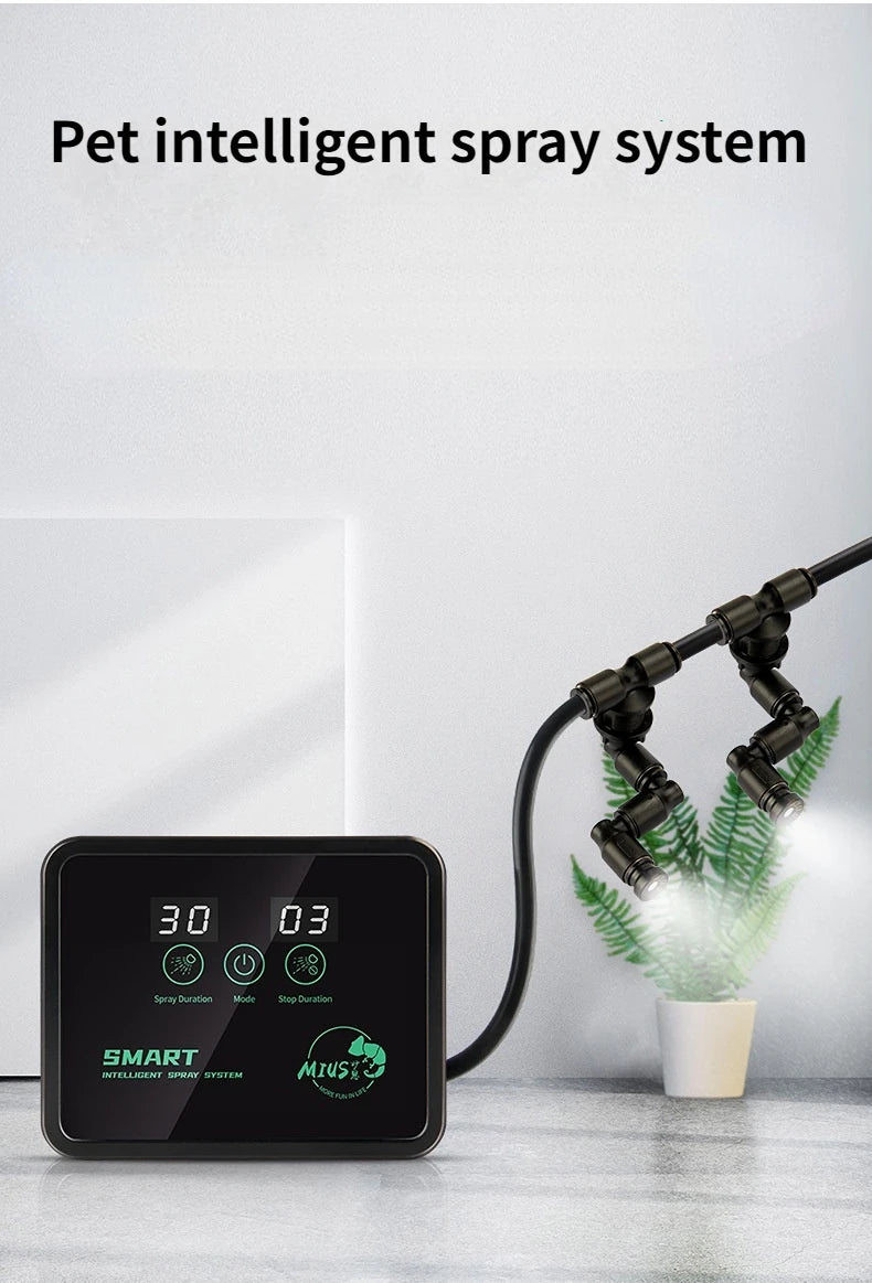 Intelligent Automatic Reptile Fogger Touch Screen Sprinkler Control Electronic Humidifier Timer Mist Rainforest Spray System Set