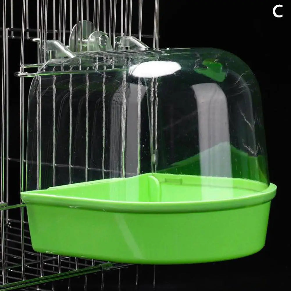Hanging Bird Bath Cube Parrots Bathtub Bath Shower Box Cage Accessory for Little Bird Canary Budgerigar Cockatiel Lovebird Boxes