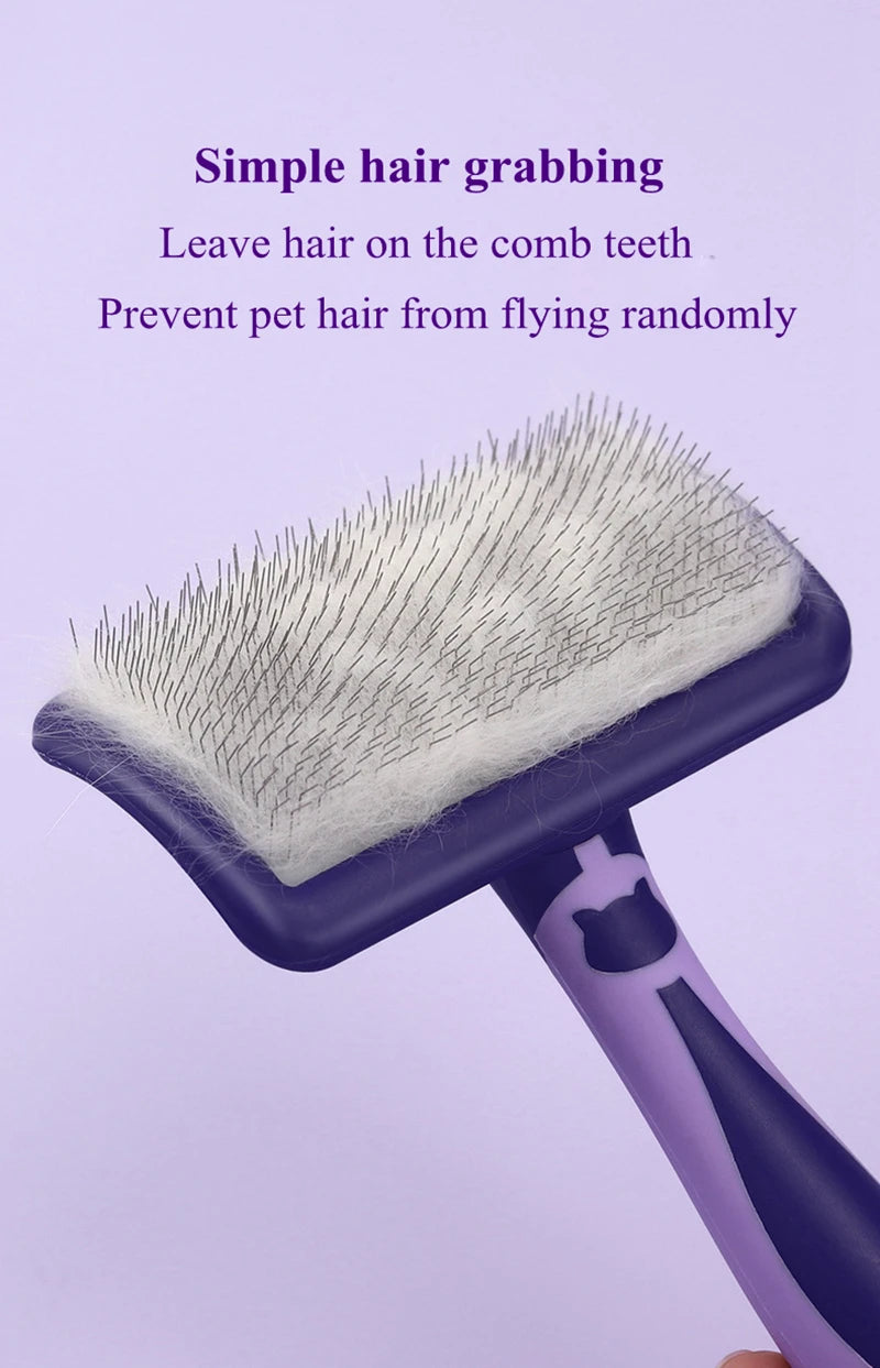 Dog Brush Stainless Steel Dogs Combs Massage Dog Grooming Brush Pet Hair Remover Cleaning Tools Soft Handle Cat Comb Cat Br Comb