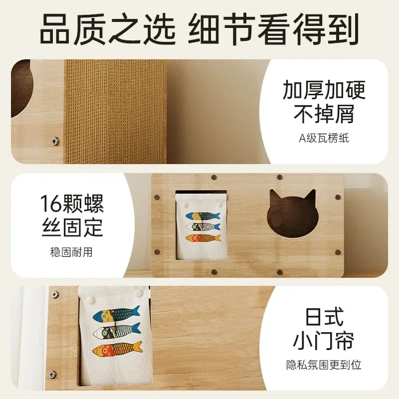 Cat Nest Scratching Board Four Seasons Universal Cat Villa Tunnel Grinding Claws Wear-resistant Non-chip Vertical