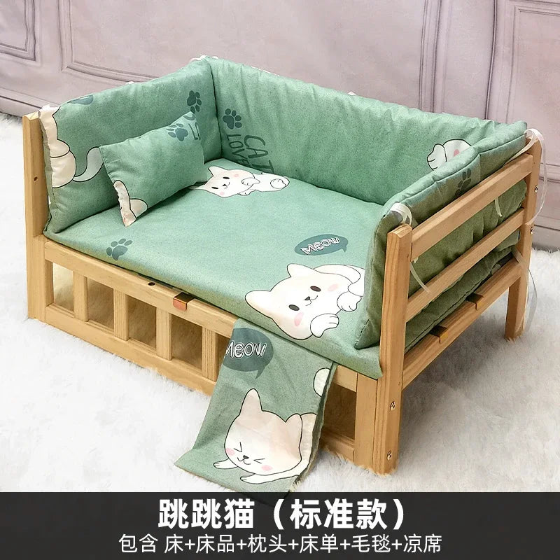 Off the Ground Solid Wood Pet Bed Four Season Universal Dog Bed Small to Large Teddy Bed at Special Price