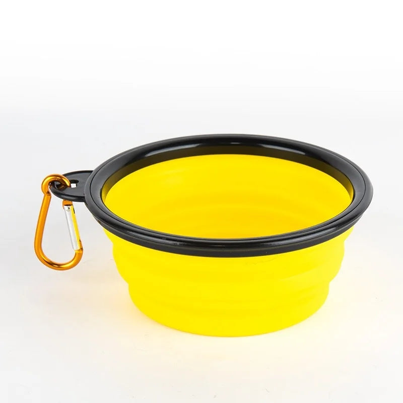 Dog Folding Bowl Portable Dog Travel Pet Food Water Bowl for Outdoor Walking Silicone Cat Dog Food Water Bowl Lip GS03