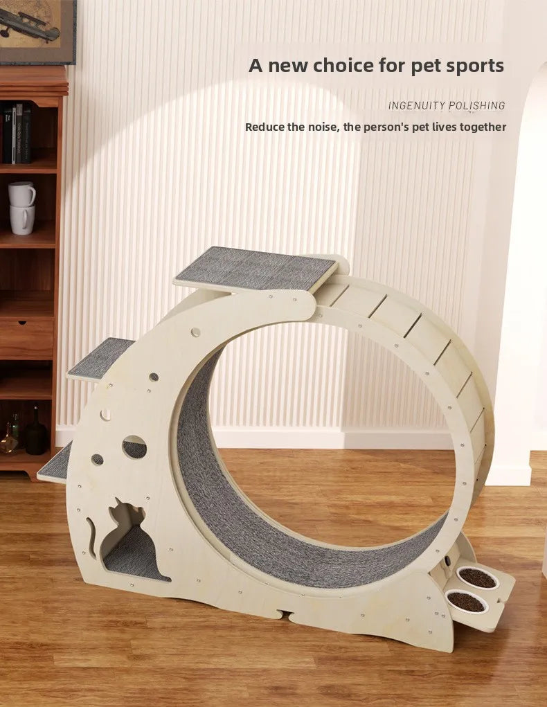 Cat Treadmill Anti-depression Fiberboard Mascot Wooden Pet Pedal Pet Dog Fun Fitness Running Wheel