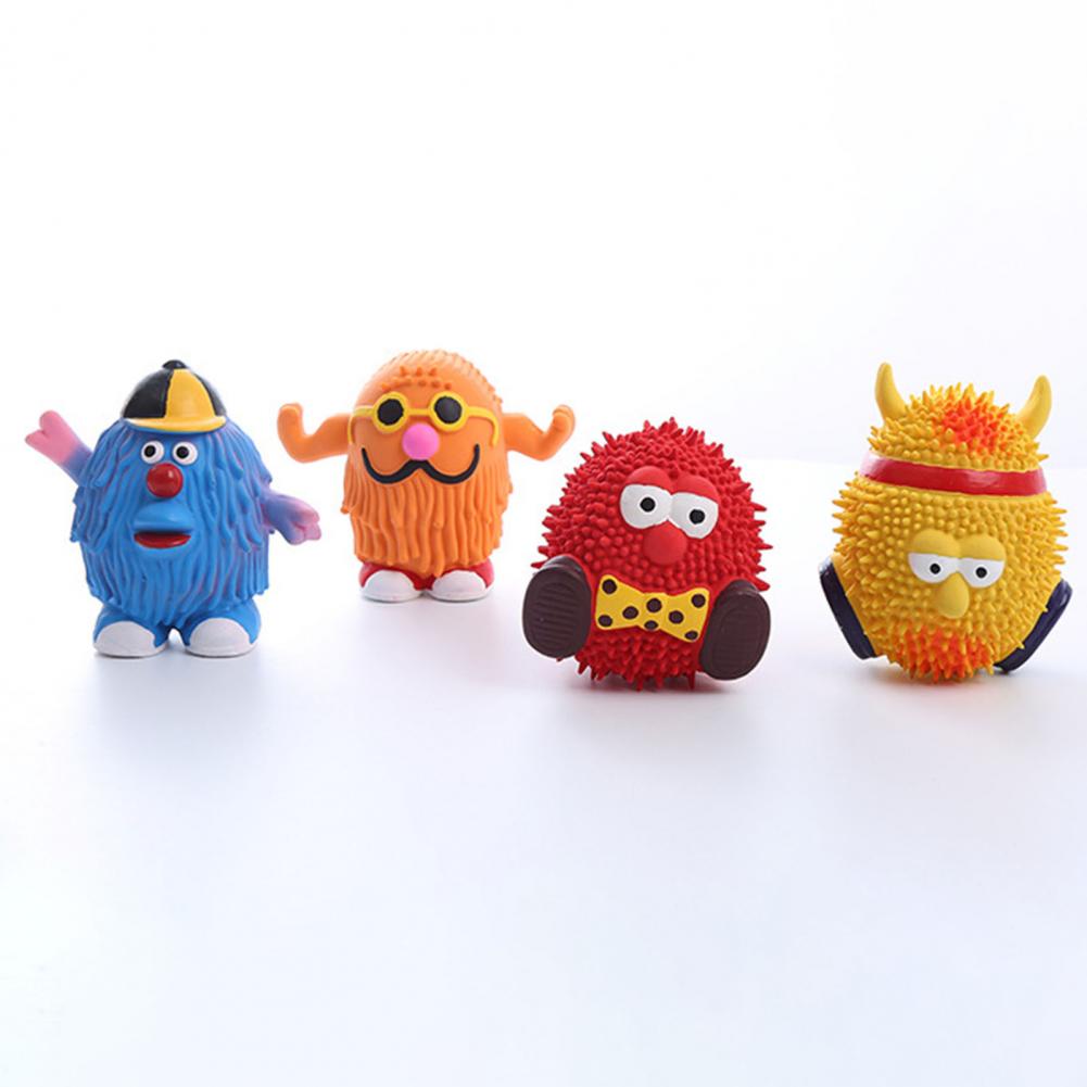 1/4Pcs Interactive Dog Toy Squeaky Cute Geek-shaped Dog Toy Teeth Cleaning Fun Dog Toys Playtime And Chewing Dog Accessories