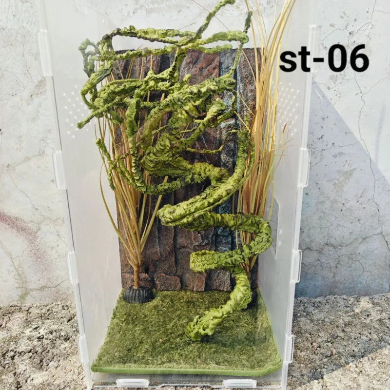 Reptile Landscaping Vine Fake Branches Rainforest Foam Rattan Terrarium Decor Habitat Decoration for Lizard Chameleon