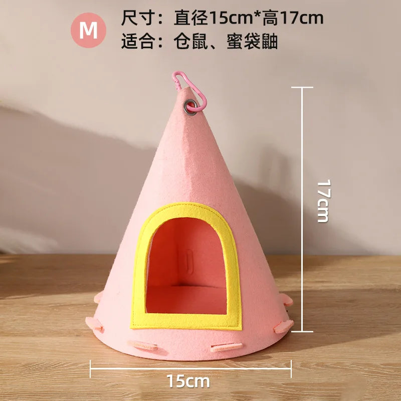 1Pcs Hamster Nest Four Seasons Universal Dutch Pig Sugar Glider Parrot Hanging Avoidance House Nest Hamster Accessories 햄스터