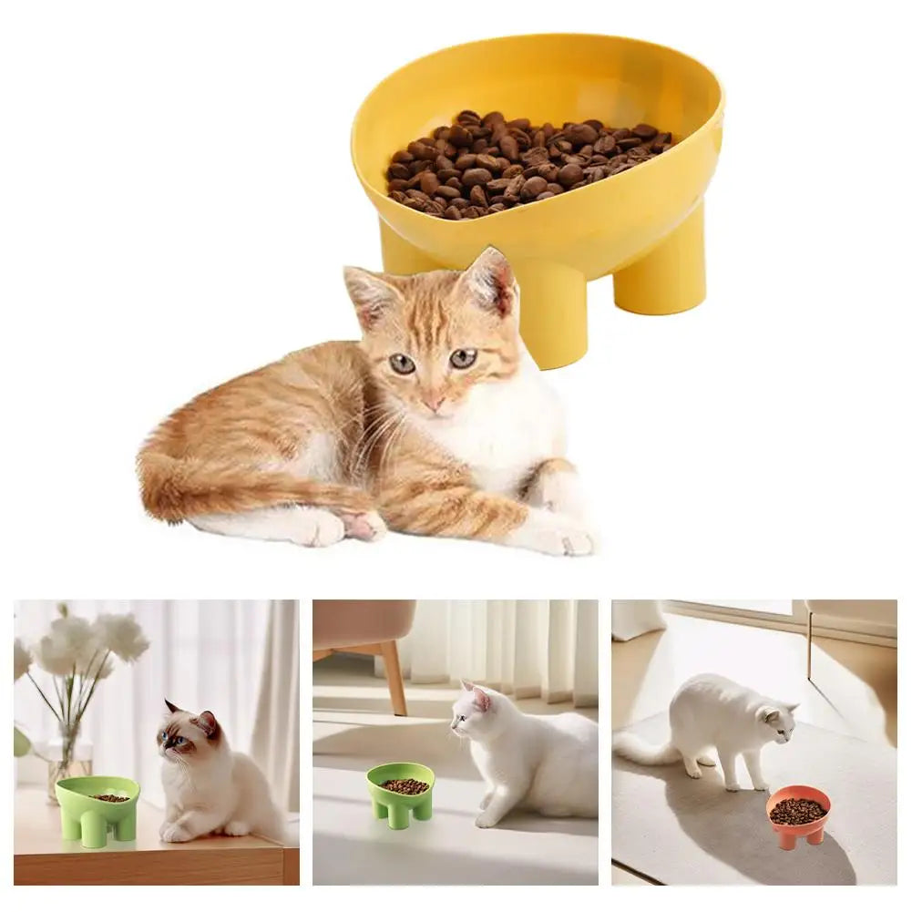 High Foot Dog Bowl Non-Slip Cat Dog Bowl Neck Protector Pet Food Water Bowl Anti-tip Pet Feeder Feeding Bowl Double Cat Bowl