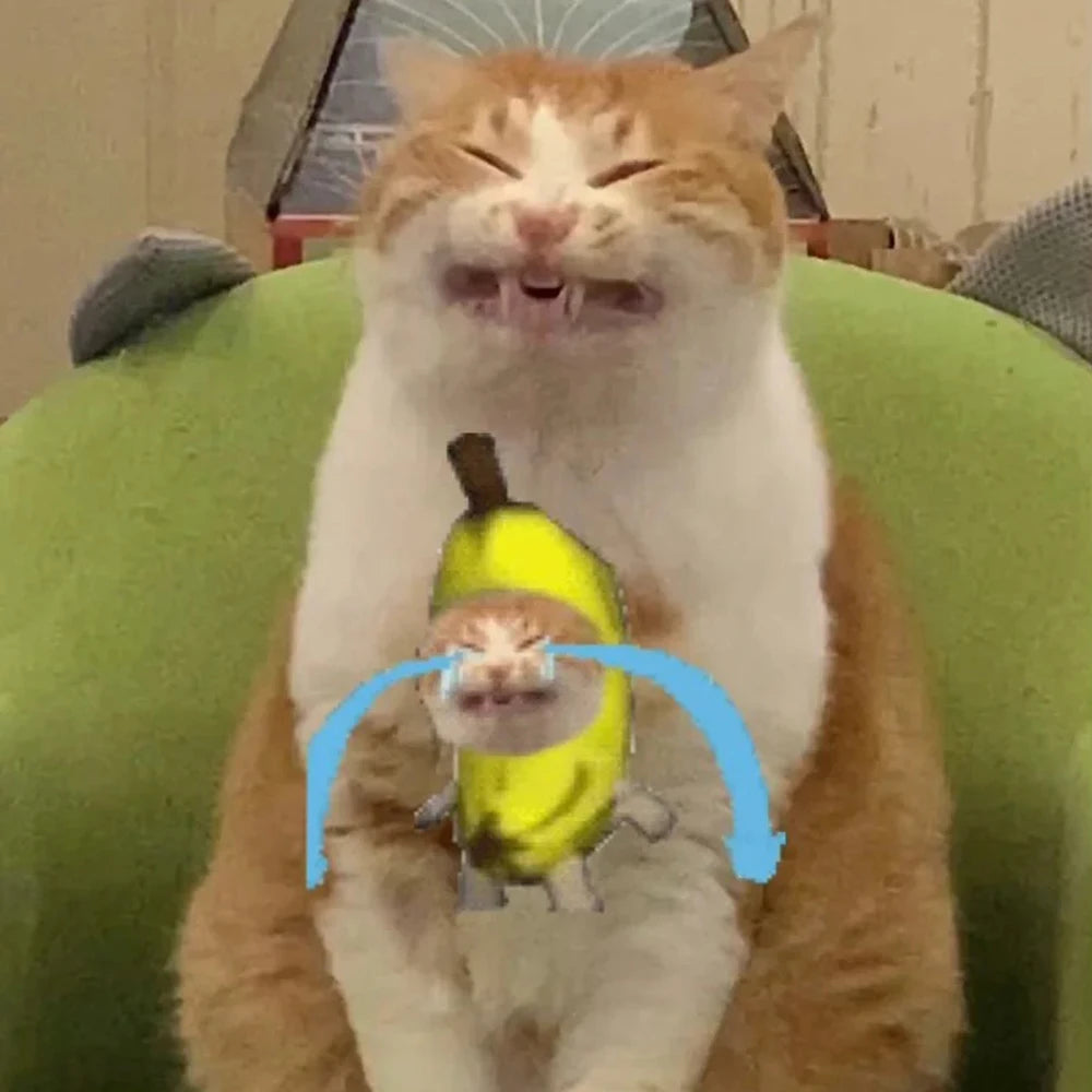 Banana Cat meme Mini Headset Cute Cat Prop Hat Banana Cat Kitten Pet Bowknot Clothing Cute Accessories