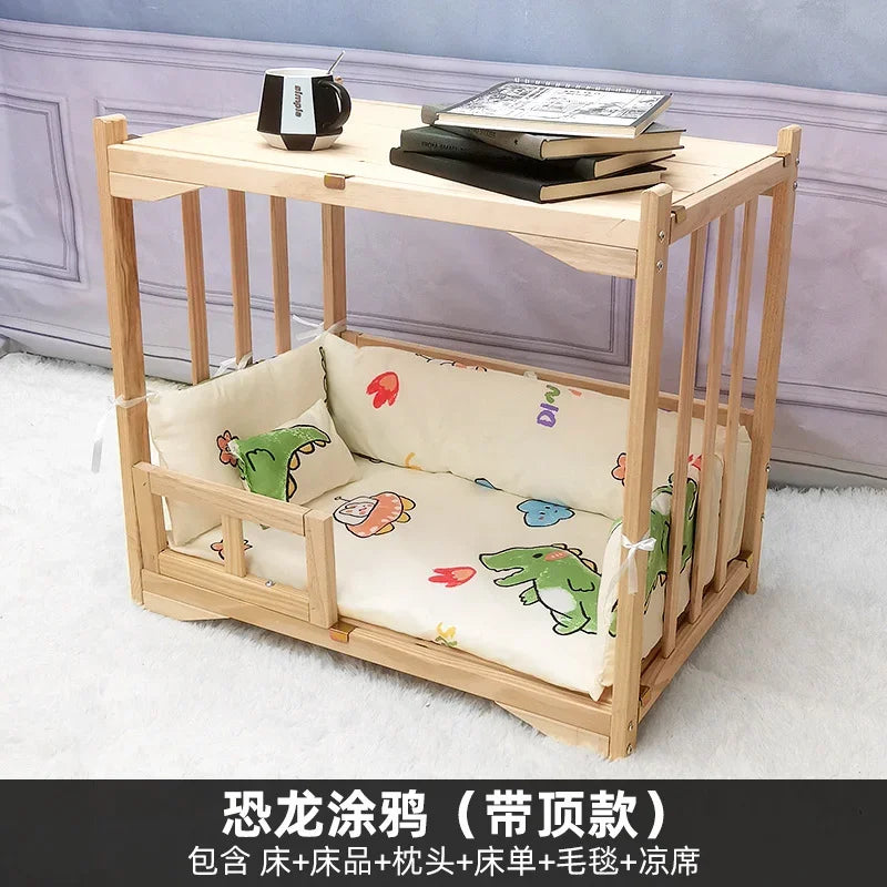 Off the Ground Solid Wood Pet Bed Four Season Universal Dog Bed Small to Large Teddy Bed at Special Price