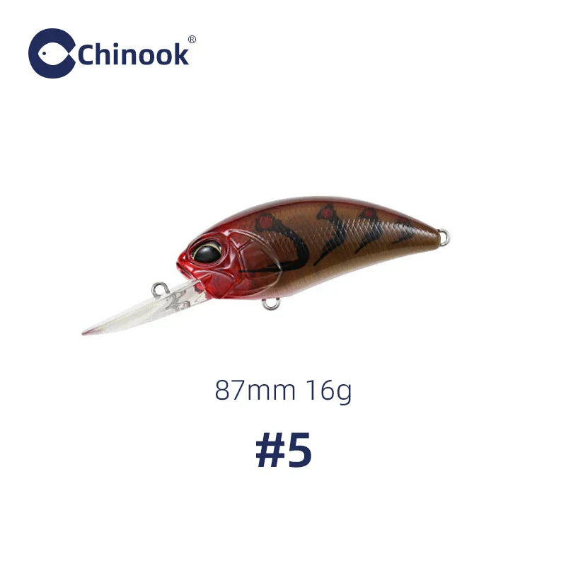 CHINOOK  Lure crankbaits Fishing Lure 87MM 16G Depth 2-3m hooks fish wobbler tackle Crankbait artificial hard bait swimbait