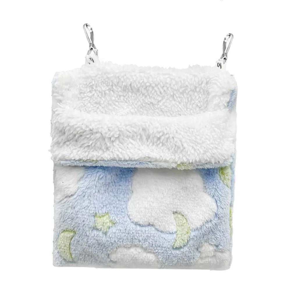 Star Pattern Sugar Gliders Sleeping Pouch Soft Warm Rat Sleeping Bag Comfortable Pet Swing Bag Guinea Pig Plush Nest