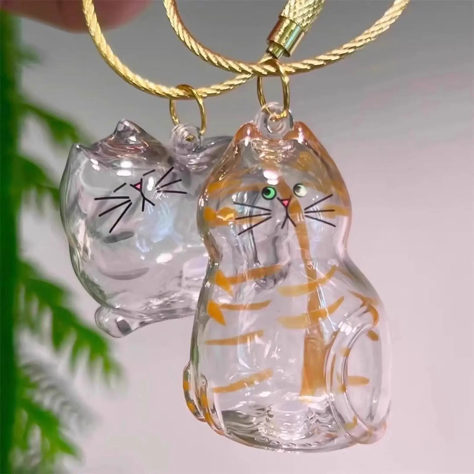 2025 Kawaii Transparent Cat Keychain Hair Storage Bottle Capsule Toys Pet Fur Keepsake Collection Box Cute Birthday Souvenir