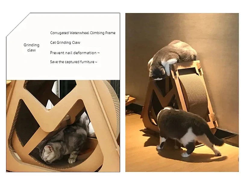 Increase the size of the water wheel, Ferris wheel, cat scratching board, cat climbing frame, cat nest, corrugated paper, and ro
