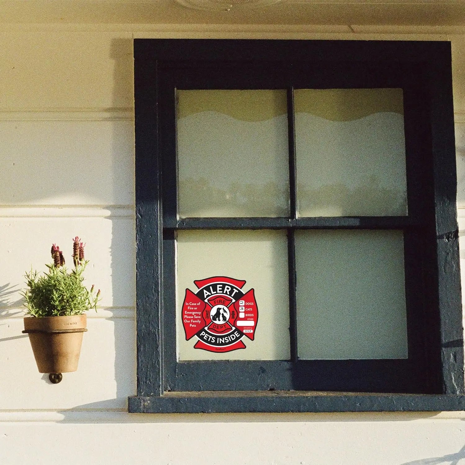 Pet Alert Stickers Static Cling Window Decals Emergency Pets Rescue Sign - NO Adhesive, Removable, UV Resistant