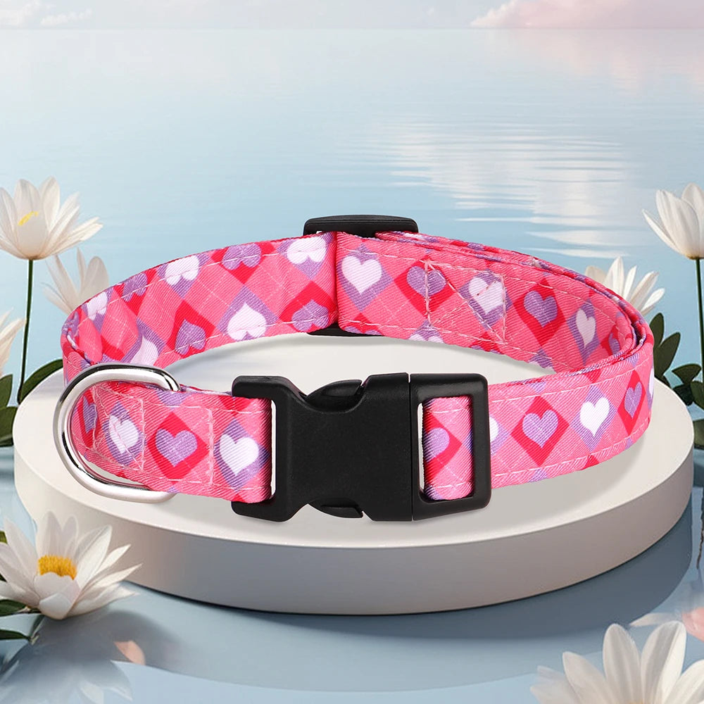 Nylon Dog Collar Cute Printed Dog Collars Spring Summer Pet Puppy Necklace Adjustable For Small Medium Large Dogs Chihuahua Pug