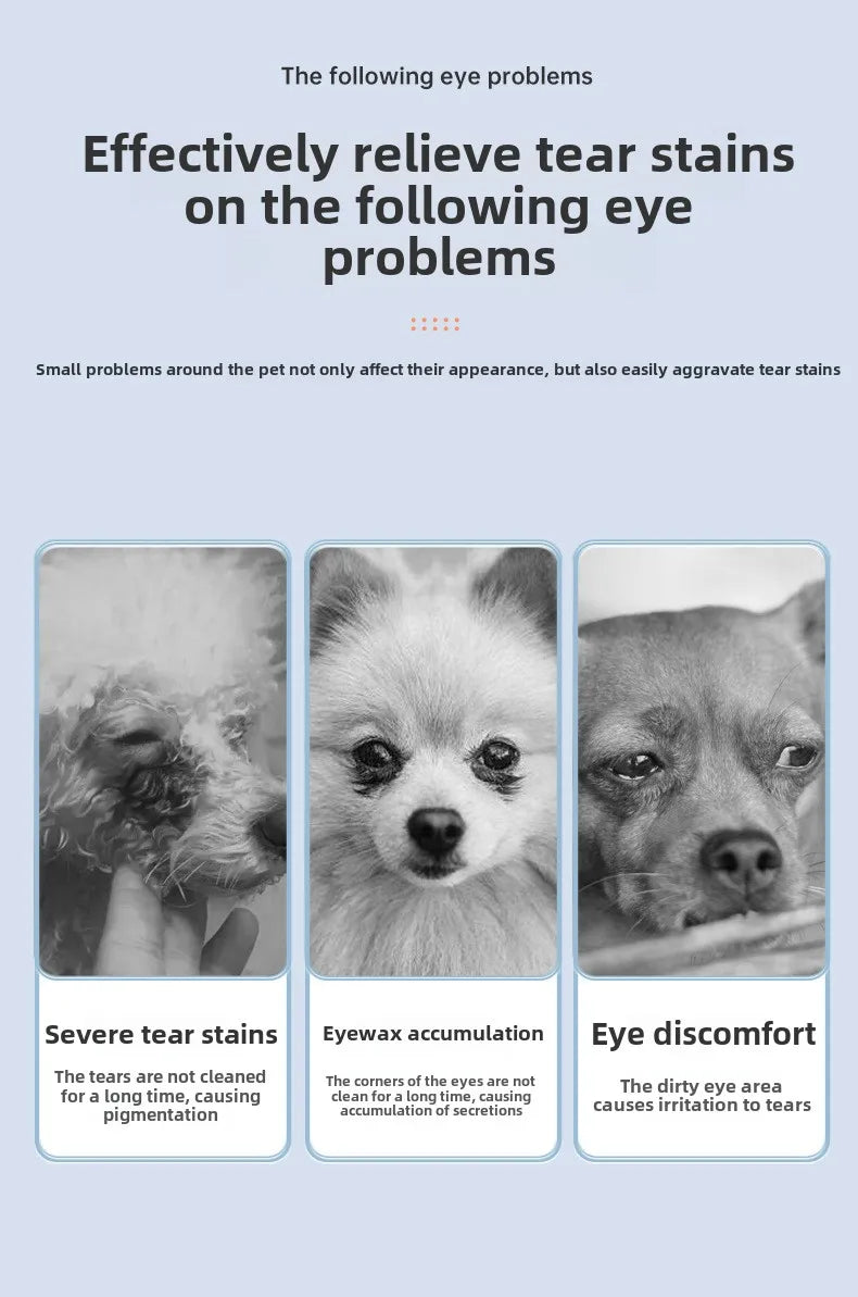 Pets Tear Stain Remover Powder 30g Cat And Dog Eye Tear Stain Powder With Tear Stain Brush Gentle Absorbing Tears Powder