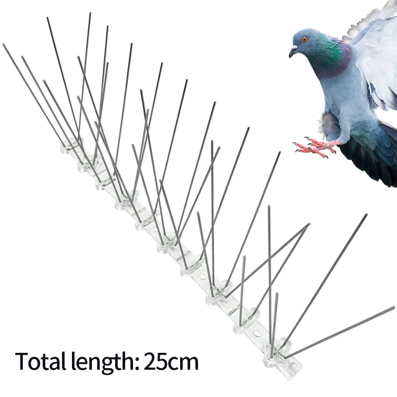 25cm Anti Pigeon Spikes Deterrent Anti-Bird Repellent Stainless Steel Bird Spikes Thorn on Balcony Eaves Sills Bird Proof Nails