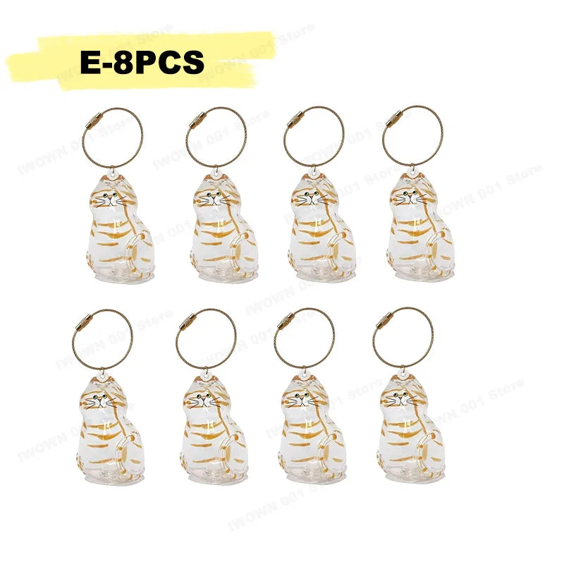 Cat Hair Storage Box Memorial Keychain Transparent Pet Fur Storage Container Hanging Cat Keychain Pendant for Pet Lovers