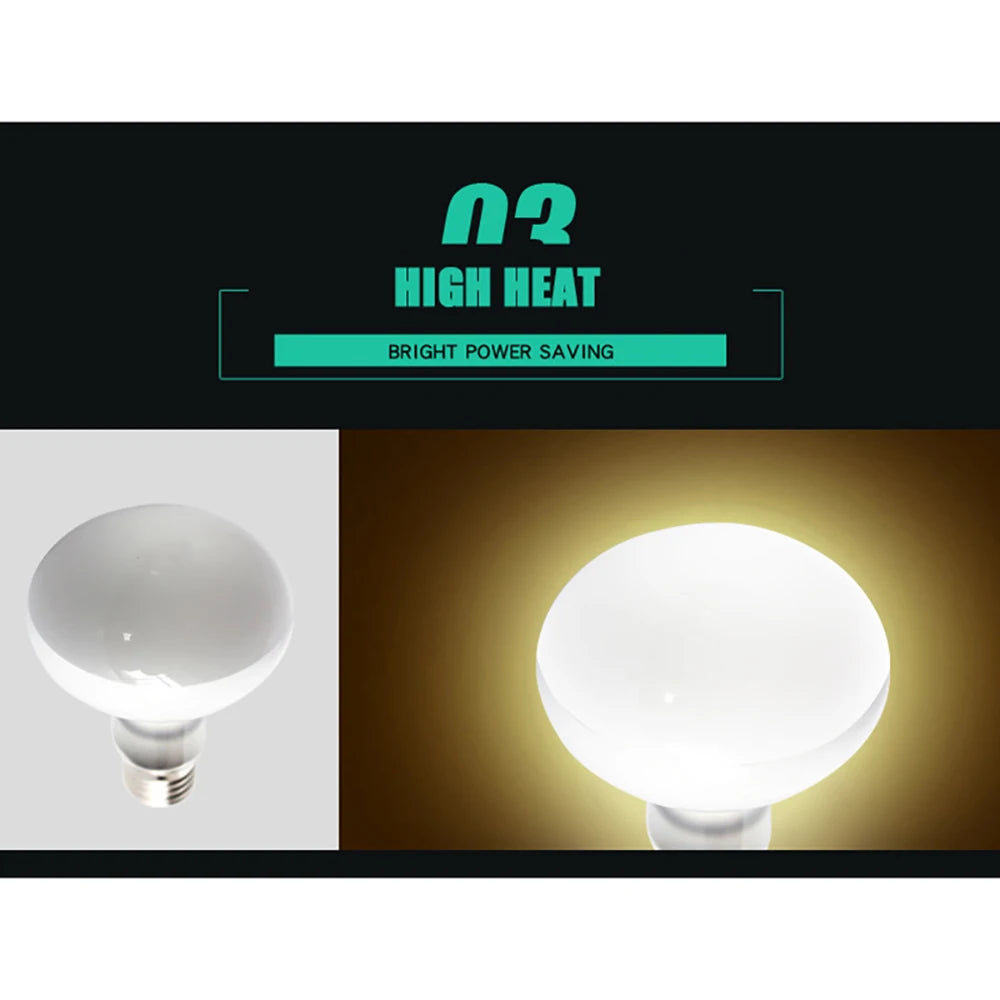 25W-100W E27 Reptile Heating Lamp Bulb UVA Heating Light Lizard Calcium Supplement Lamp Amphibians Terrarium Lighting Supplies