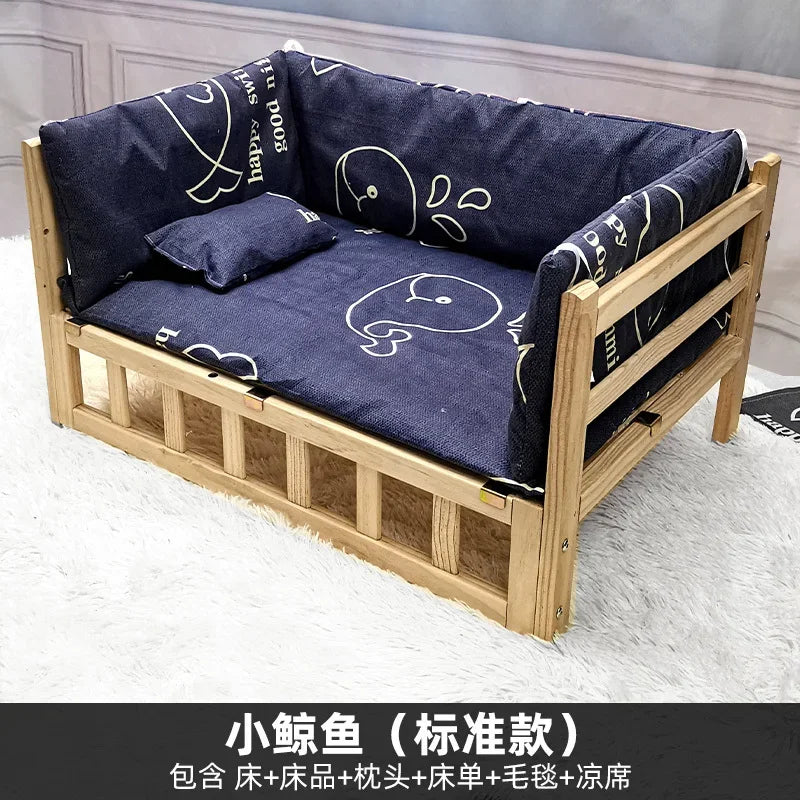 Off the Ground Solid Wood Pet Bed Four Season Universal Dog Bed Small to Large Teddy Bed at Special Price
