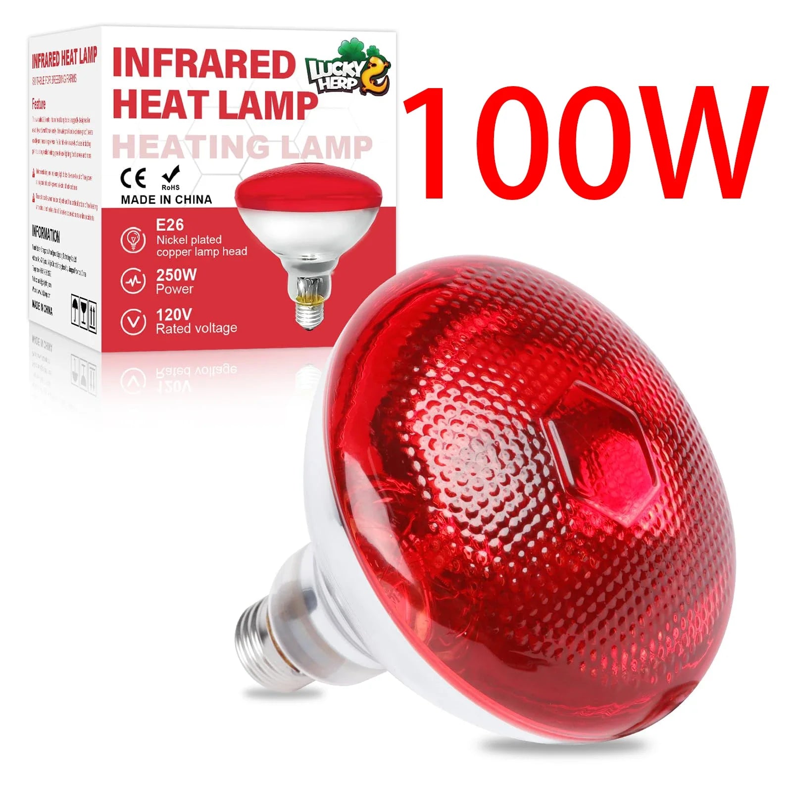 220V Poultry Heat Lamp Bulb Infrared Ray Thermal Preservation Heating Service For Reptile Botany Amphibian Pet Livestock200/275W