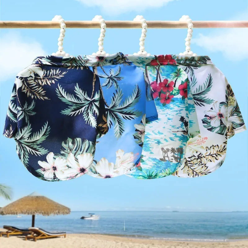 Hawaiian Beach Style Dog Shirt Teddy French Bulldog Cat Small To Medium Pet Pet Jacket Summer Clothing