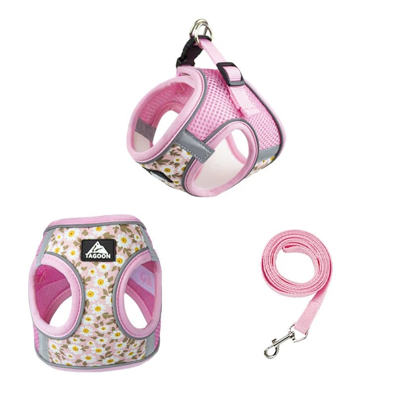 Dog Harness and Leash Set Reflective Pets Chest Strap for Small Puppy Cats Vest Harness Chihuahua Yorkies Teddy Walking Supplies